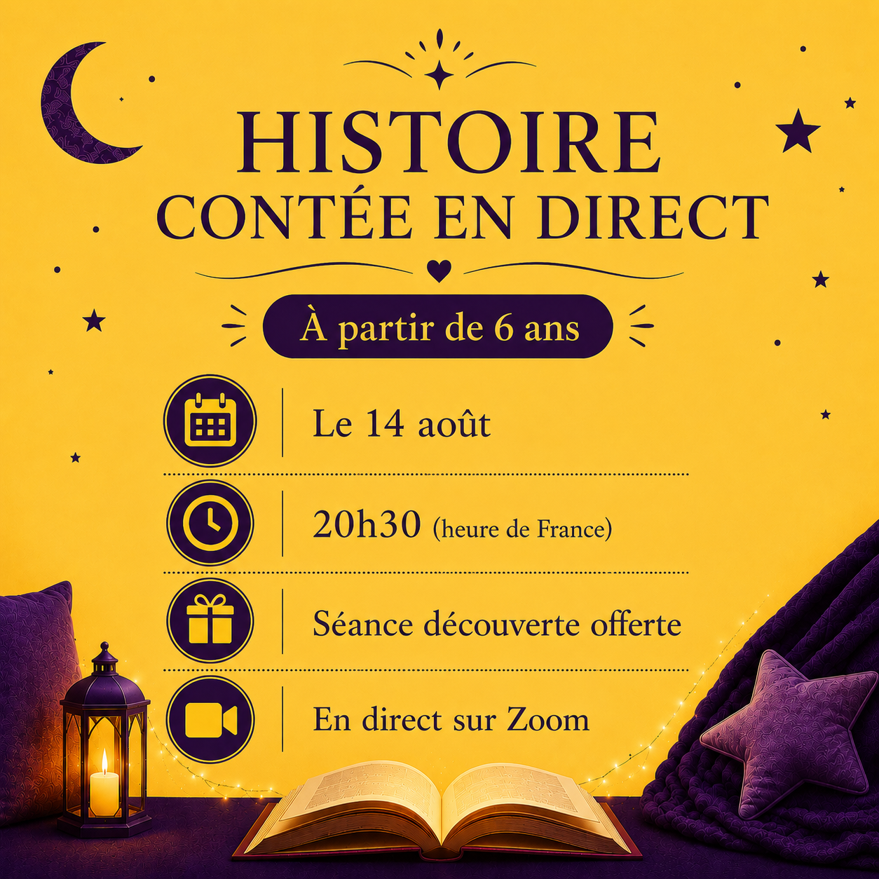 Histoire contée en DIRECT et OFFERTE ( séance découverte) Inscription obligatoire