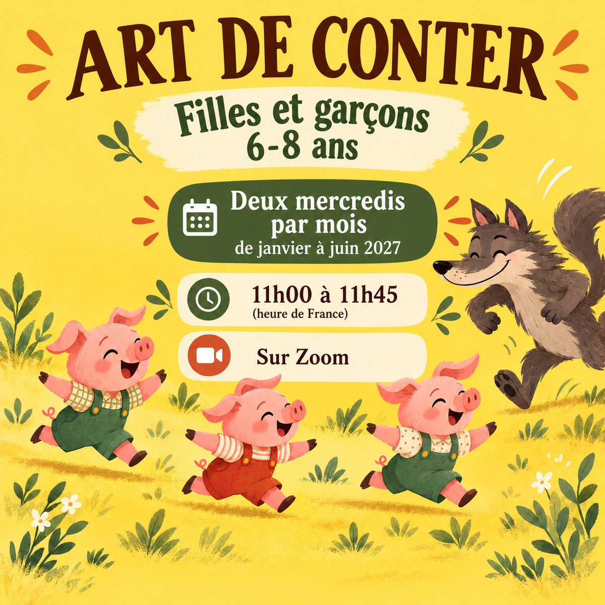 Atelier Art de Conter 6/8 ans (5 places maximum)