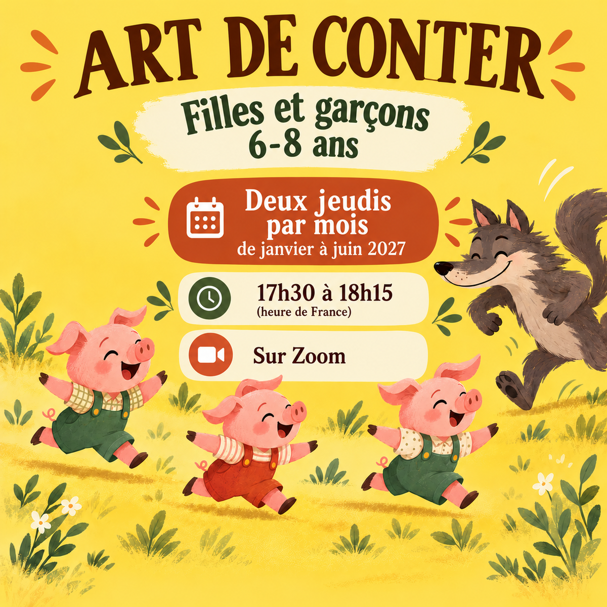 Atelier Art de Conter 6/8 ans (5 places maximum)