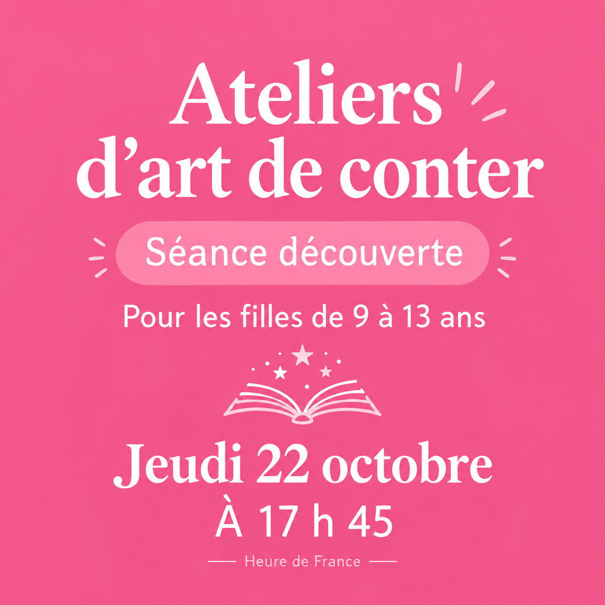 SEANCE DECOUVERTE EN LIGNE, Atelier d'art de conter